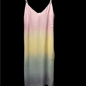 BB Dakota Pastel Ombre Asymmetrical Slip Dress - Pink, Yellow, Blue